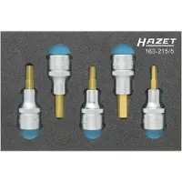 Hazet Dopsleutelbitset 163-215/5 · 1/2 inch (12,5 mm) vierkant hol · Binnen-zeskant-profiel · 5-delig · 5 · 6 · 7 · 8 · 10