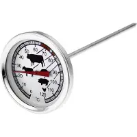 Westmark Braadthermometer, met symbolen voor een goede leesbaarheid, roestvrij staal, zilver/rood, 12692270