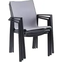 Vente-unique Set van 2 stapelbare tuinstoelen van aluminium en textilene - Lichtgrijs en zwart - VALERA van MYLIA