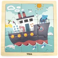 Viga Toys Houten Puzzel Boot 9 Stuks