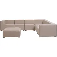 Beliani AREZZO - Loungeset voor 7 - Zandbeige - Polyester
