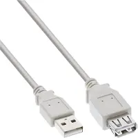 InLine USB naar USB verlengkabel - USB2.0 - tot 2A / beige - 1,8 meter