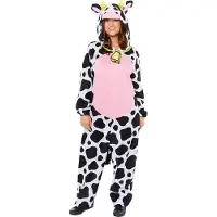 Amscan Koe Onesie Met Capuchon Plush Volwassenen - Maat S