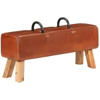 vidaXL Gymbok 110 cm echt leer bruin