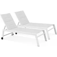Oviala - Set van 2 aluminium en textilene ligstoelen in wit - Nouméa