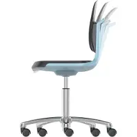 BIMOS Werkdraaistoel | wielen zittingschaal blauw | integraalschuim zwart | 450-650 mm | 1 stuk - 9123-2000-3277 9123-2000-3277