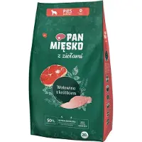 PAN MIĘSKO Mr. Meat droogvoer voor honden met kruiden, rundvlees en konijn, voor middelgrote rassen, 20 kg