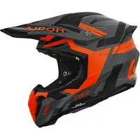 Airoh Twist 3 Dynasty, motorcrosshelm ,Mat Grijs/Neon-Oranje/Zwart ,XL
