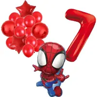Amscan Spidey ballonnen pakket - 72x47cm - 7 jaar - Folie Ballon set - Spiderman - Themafeest - Verjaardag - Ballonnen - Versiering - Helium ballon