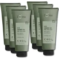 Derma Man Douchegel 3-in-1 - Voor Lichaam Gezicht en Haar - Voor Gevoelige Huid - Met Vitamine E en Glycerine- Parfumvrij - 6 x 350 ml