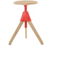 Magis Jerry – The Wild Bunch Draaibare Kruk Natural 7011 | Red 1782 C