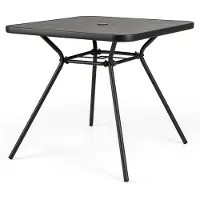 Helloshop26 Vierkante tuin tafel 80 x 80 x 72,5 cm met parasol gat en