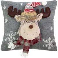 Mars & More Knitted Rudolf 2 kussen grijs 40x40cm