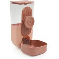 LONGZIMING -Automatische Konijnenvoer Dispenser – Hangende Zwaartekracht Voederautomaat voor Kooi, Grote 850ml Voedselcontainer voor Kleine Huisdieren, Ideaal voor Cavia’s, Konijnen en Katten – Roze