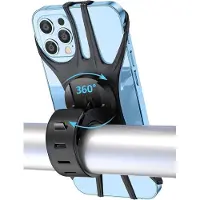 Universeel Mobiele telefoonhouder voor fiets, universele houder voor fiets en motorfiets, 360 graden draaibaar, mobiele telefoonhouder compatibel met iPhone, Samsu