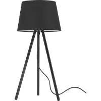 Braytron 3-poot bijlamp, 48 cm, E27 fitting, modern design met lampenkap, woonkamer, staande lamp, zwart