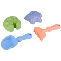 Eddy Toys Strandset Kinderen 4-Delig - Zandset Speelgoed met Schep en Hark - Zandvormpjes Set voor Zandkasteel Speelgoed - Kinder Strand Speelgoed voor Zomer en Zandbak