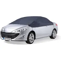 Famanu Halve garage "New Generation", weerbestendig dekzeil voor de auto, autoafdekking, autozeil, blauw, maat XL, beschermt tegen vorst, sneeuw en zon