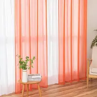 Vintage halfdoorzichtig, , decoration curtain ,55W x 88L Orange