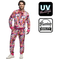 Boland - Trainingspak Dancing dude UV (L) - Volwassenen - Danser/danseres - Disco - 80's - 90's - Old School - Retro - Foute Party - Carnaval - Themafeest