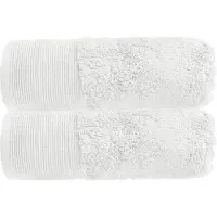 Allure Bamboe Handdoeken, 2 stuks, 50 x 90 cm, Hypo-allergeen, antibacterieel voor de badkamer (wit)