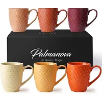 Magma Palmanova-collectie () 6 x 400 ml koffiekopjes set / bekers moderne keramische mok mat grote koffiemok