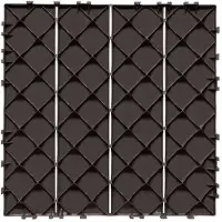 DUOKU Inklapbare Terras Tegels--Set van 10-Vloerbedekking Kunststof Waterdicht-300x300 mm-9290 c-Donkerbruin