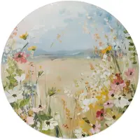 Reinders - Veld in bloei - Glasschilderij Ø 50 cm - Beige