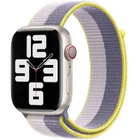 Apple Watch 42/44/45 mm Nylon Sport Loop Horlogeband Lavendelgrijs/zacht lila