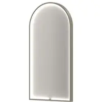 Ink SP37 Spiegel Toog In Kader 50x100cm Directe LED - Geborsteld RVS - Aluminium, Glas - Toog - Spiegels, Badkamerspiegels - 8718835388355