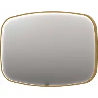 Ink SP31 Spiegel Contour In Kader 100x80cm Directe LED - Geborsteld Mat Goud - Aluminium, Glas - Afgeronde Hoeken - Spiegels, Badkamerspiegels - 8718835318826