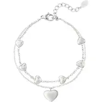 Yehwang Dubbele Armband Hart Zilver
