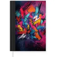 MuchoWow Notitieboek - Schrijfboek - Abstract - Explosie - Neonkleuren - Notitieboekje klein - A5 formaat - Schrijfblok