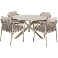 4 Seasons Outdoor Prado Piacenza dining tuinset 130xH75 cm 5 delig keramiek latte Taste 4SO