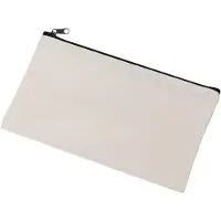 LONGZIMING -Canvas etui met ritssluiting – Set van 8 – 21 × 12 cm – Blanco DIY opbergzakjes van stof – Ideaal voor knutselen, school en cadeaus – Gebroken wit