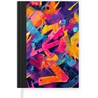 MuchoWow Notitieboek - Schrijfboek - Abstract - Vormen - Kleurrijk - Notitieboekje klein - A5 formaat - Schrijfblok