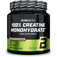 Biotech USA 100% Creatine Monohydrate | Creatine van farmaceutische kwaliteit | Gemicroniseerd | Veganistisch | Glutenvrij, 300 g, Perzik-ijsthee