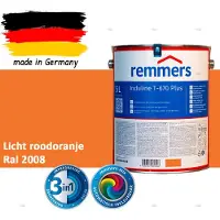 Remmers Induline T-670 PLUS Dekkende Houtbeits buiten – RAL 2008 Licht roodoranje – 5 L – Opvolger GW 310 Dekkend