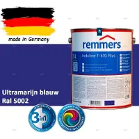 Remmers Induline T-670 PLUS Dekkende Houtbeits buiten – RAL 5002 Ultramarijn blauw – 5 L – Opvolger GW 310 Dekkend