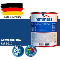 Remmers Induline T-670 PLUS Dekkende Houtbeits buiten – RAL 5010 Gentiaanblauw – 5 L – Opvolger GW 310 Dekkend