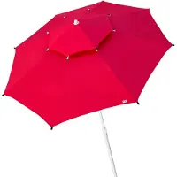Aktive Octagonal Parasol Metal Pole With Double Roof And Uv30 Protection 280 Cm Rood