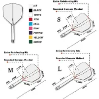 Cuesoul - Tero Flight System AK5 Rost Big Wing - Pink - Dart Flights