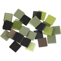 Packlinq Mini mozaiek, afm 10x10 mm, dikte 2 mm, groen glitter, 25 gr/ 1 doos