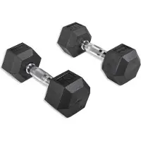 Olive Rubber Hex 7kg Dumbbell 2 Units Zwart,Zilver 7 kg