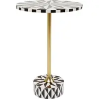 Kare design Bijzettafel Domero Star Brown White Ø40cm