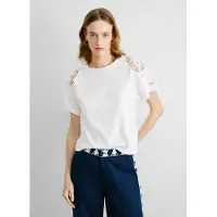 Pepe Jeans Dames Veronica T-shirt wit (M), Casual, Katoen, Korte mouwen, Duurzaam PL506081