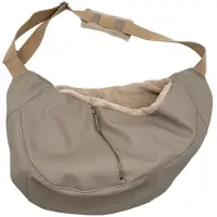 BABOO Leren Hondendraagzak - Luxe Hondentas - Ergonomische Draagzak Hond - Handgemaakt - Beige - Maat L = tot 10 kg