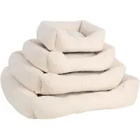 BABOO Hondenmand - Teddy - Wit - Pluche Hondenmand - Puppy Mand - Hondenbed - Superzacht & Comfortabel - Maat S = 65 x 50 cm