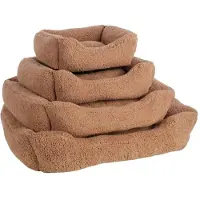 BABOO Hondenmand - Teddy - Mokka - Pluche Hondenmand - Puppy Mand - Hondenbed - Superzacht & Comfortabel - Maat L = 100 x 80 cm