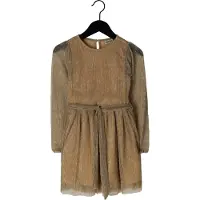 Like Flo midi jurk goud Meisjes Polyester Ronde hals Effen - maat 116 - glitter